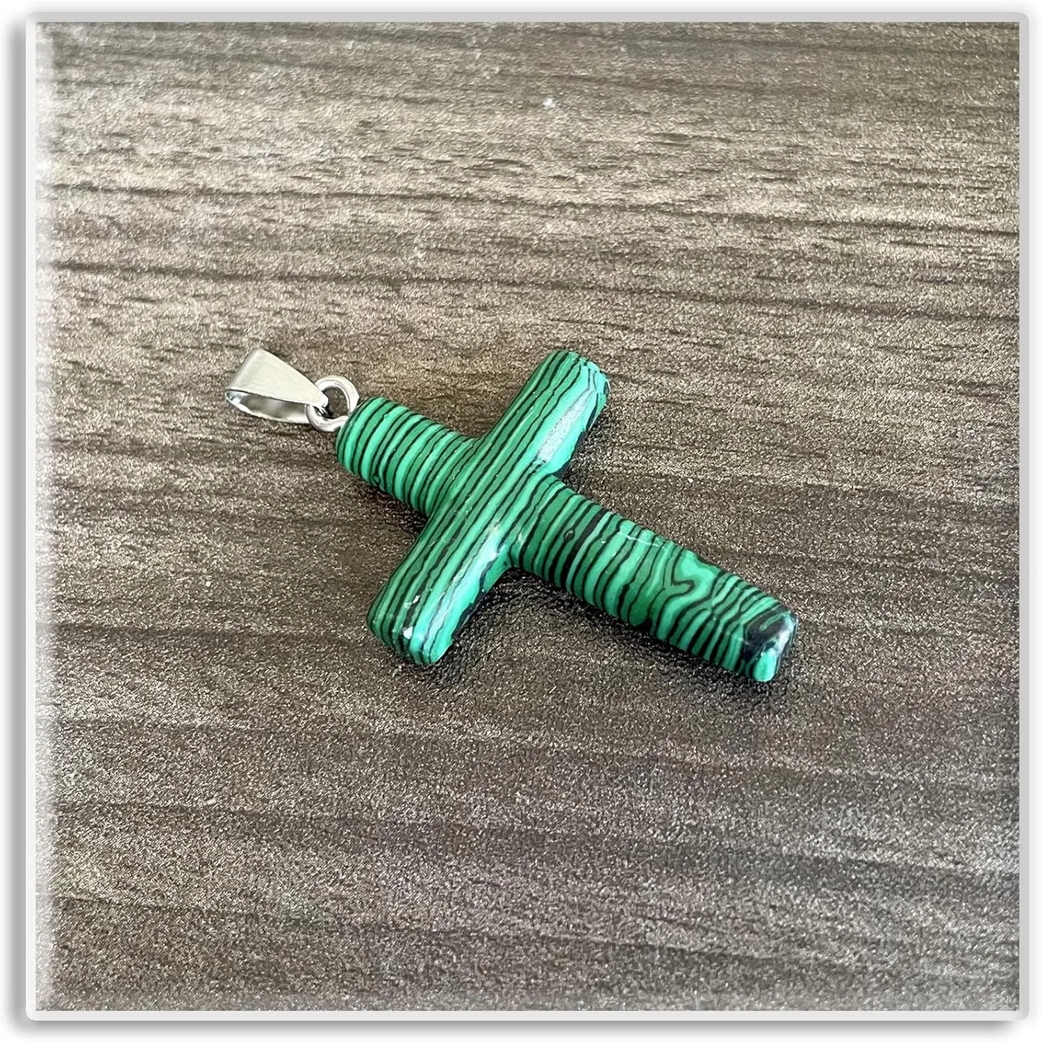 Xusamss Fashion Natural Stone Cross Pendant Necklace,24inches Box Chain